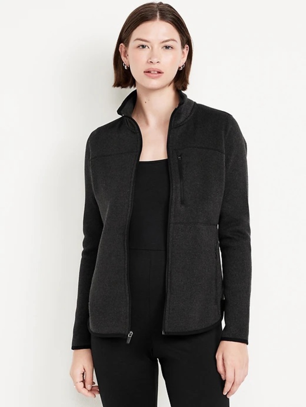 Women’s Old Navy Active Charcoal Fleece Knit Zip Jacket- small